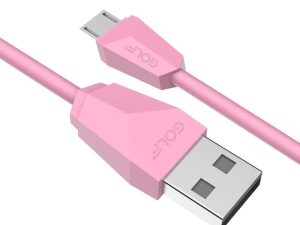 Cablu USB la micro USB Golf Diamond Sync Cablu roz 1m 2A GC-27m