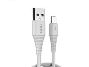 Cablu USB la micro USB Golf Flying Fish Fast Cable 3A alb 1m GC-64m