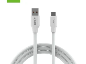 Cablu USB la USB tip C 1m Golf Super Charge Tube Cable OD 6A 120W alb GC-98t