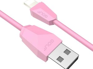 Cablu USB Ligtning iPhone Golf Diamond Sync 1m 2A Cablu roz GC-27i