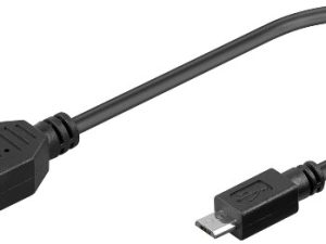 Cablu USB - micro USB 2.0 OTG 0.2m negru