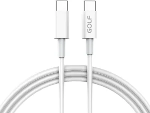 Cablu USB tip C la USB tip C 1m Golf Data Sync TPE PD 65W Quick Charge alb GC-81c A0115916