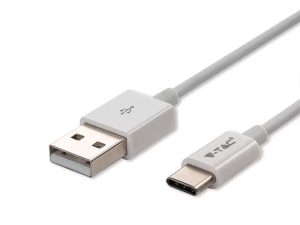 Cablu USB Type C 1m 2.4A alb SILVER EDITON V-TAC SKU-8486