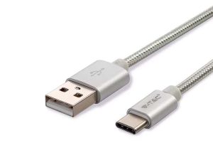 Cablu USB TYPE C 1m argintiu 2.4A PLATINUM EDITION V-Tac SKU-8492