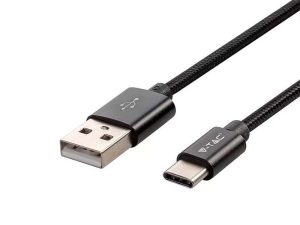 Cablu USB TYPE C 1m negru 2.4A PLATINUM EDITION V-Tac SKU-8491