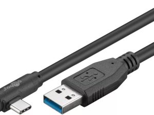 Cablu USB type C unghi 90 grade la USB A 3.0 2m Goobay