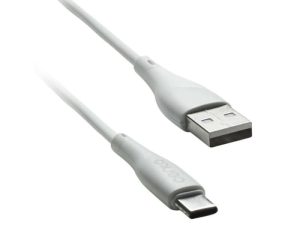 Cablu USB Type C - USB 1m 3A silicon alb CENTO C101