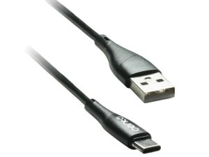 Cablu USB Type C - USB 1m 3A Silicon negru CENTO C101