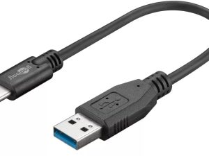 Cablu USB TYPE C - USB A 3.0 15cm sincronizare incarcare Super Speed 5Gbit/s cupru Goobay