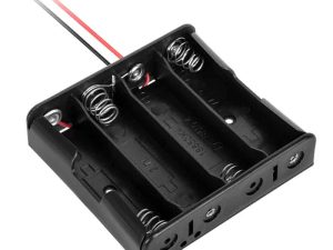 Carcasa suport 4x 18650 soclu cu fire terminale 10cm