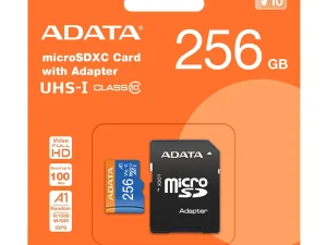 Card microSDXC 256GB +adaptor SD clasa 10 Adata AUSDX256GUICL10A1-RA1