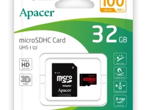 Card microSDXC UHS-I U1 V10 A1 Apacer 32GB R100 cu adaptor SD AP32GMCSH10UB-R