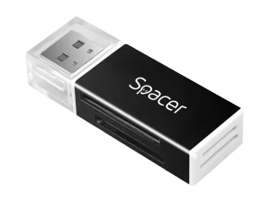CARD READER extern SPACER SPCR-658 interfata USB 2.0 citeste/scrie SD microSD XS SM plastic negru