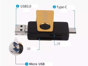 CARDRW OTG 3IN1 USB3.1 USB3.0 UUSB SD+TF MAX.256GB