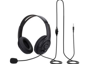Casca stereo multimedia 40mm cu microfon brat flexibil 3.5 mm jack 4 contacte cablu 2m HS MM01-HCT