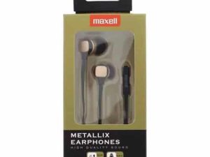 Casti Metallix Aurii Maxell cablu plat cu microfon