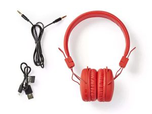 Casti multimedia bluetooth rosu NEDIS