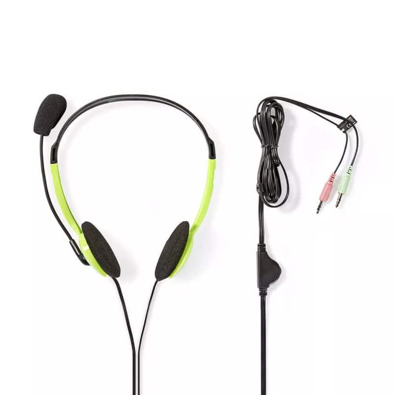 casti-pc-on-ear-nedis-2x35-mm-2m-verde-cu-microfon