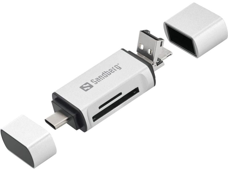 cititor-de-carduri-sd-microsd-cu-conectare-usb-type-c-usb-micro-usb-sandberg-136-28-argintiu