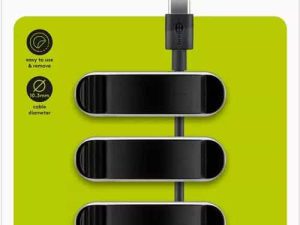Cleme pentru gestionarea cablurilor 3 sloturi Goobay set 3buc negru