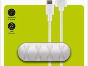 Cleme pentru gestionarea cablurilor cu 4 sloturi Goobay set 2buc alb