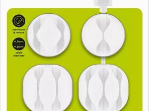 Cleme pentru gestionarea cablurilor Goobay set 5buc alb