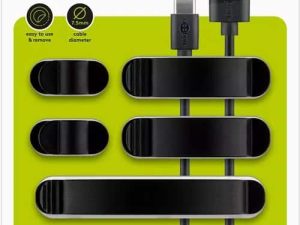Cleme pentru gestionarea cablurilor Goobay set 6buc negru