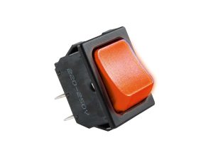 Comutator 250V 10A 2 circuite 4 contacte cu bec rosu 32x26 mm