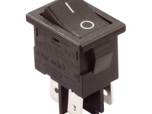 Comutator 6A-250V ON-OFF cu retinere 19.2x13 mm negru GBC 24.2335.04