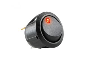 Comutator basculant ON-OFF cu retinere 1 contact 12V 20A cu LED rosu incastrare 20 mm