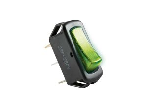 Comutator ON-OFF basculant bec verde 1 circuit 2 pozitii incastrare 31x11mm 250V 10A R13-222 HOME