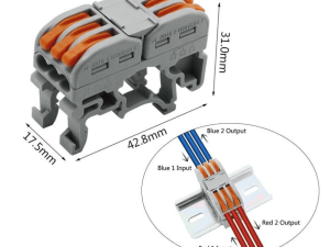 Conector 3+3 cu sina portocaliu pentru cablu maxim 4 mm