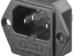 Conector AC montare pe panou 220V 6.3A cu siguranta Goobay 11261