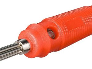 Conector banana tata rosu 4mm cauciuc moale Goobay 11459