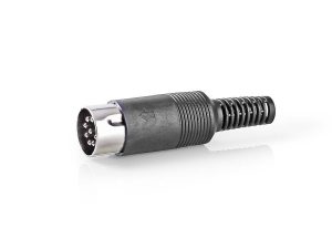 Conector DIN Nedis 6-pini tata 1buc negru CAVC20903BK