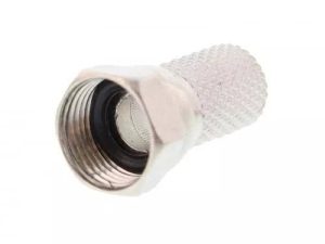 Conector F 20mm +garnitura de cauciuc pentru cablu 7mm WELL