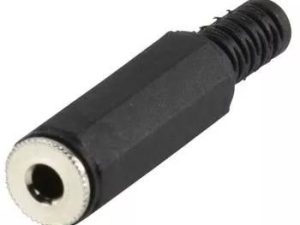 Conector jack stereo 3.5 mm mama cu protectie cablu Well