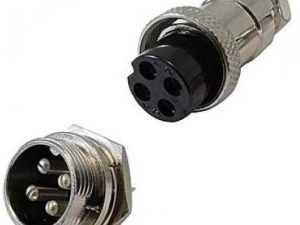 Conector MICROFON MARE 4 Pini set Mama+Tata 20 mm