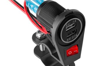 Conector MOTO 12-24V 2x USB-A 5V/1A /2.1A 11W 3100mA PEIYING PY-CHR0008