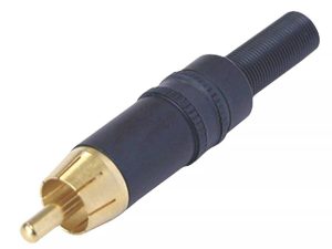 Conector phono aurit negru Neutrik