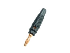 Conector tip banana 4mm tata negru aurit HOME