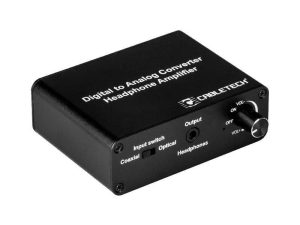 Convertor DIGITAL Toslink/RCA la ANALOG 2x RCA +cu iesire casti 3.5 mm Jack Cabletech
