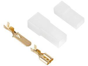 Cupla 1 contact cu protectie papuc auto 1x tata+mama 6.3mm