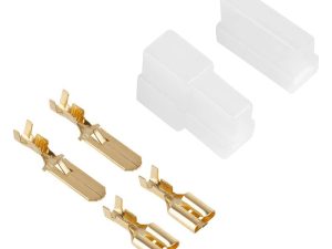 Cupla 2 contacte cu protectie papuc auto 2x tata+mama 6.3mm