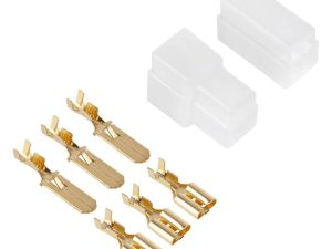 Cupla 3 contacte cu protectie papuc auto 3x tata+mama 6.3mm