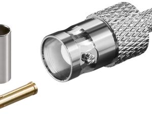 Cuplaj crimp mufa BNC tata pentru cablu RG58/U cu pin de aur 50 ohm Goobay
