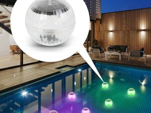 Dispozitiv iluminare solara pentru piscina LED RGB 10cm cu acumulator Phenom