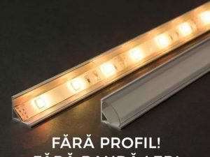 Ecran transparent pentru profil aluminiu banda LED 2m Phenom Lighting