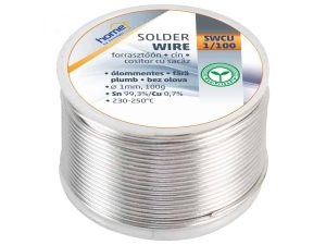 Fludor fara plumb 1mm 100gr cositor cu sacaz 2.2% Sn97% / Cu0.5% 227C HOME