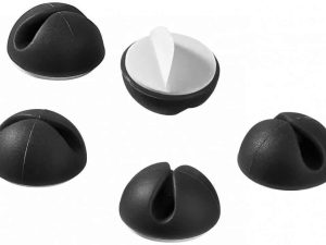 Ghidaj cablu pentru birou 5buc/set negru Goobay